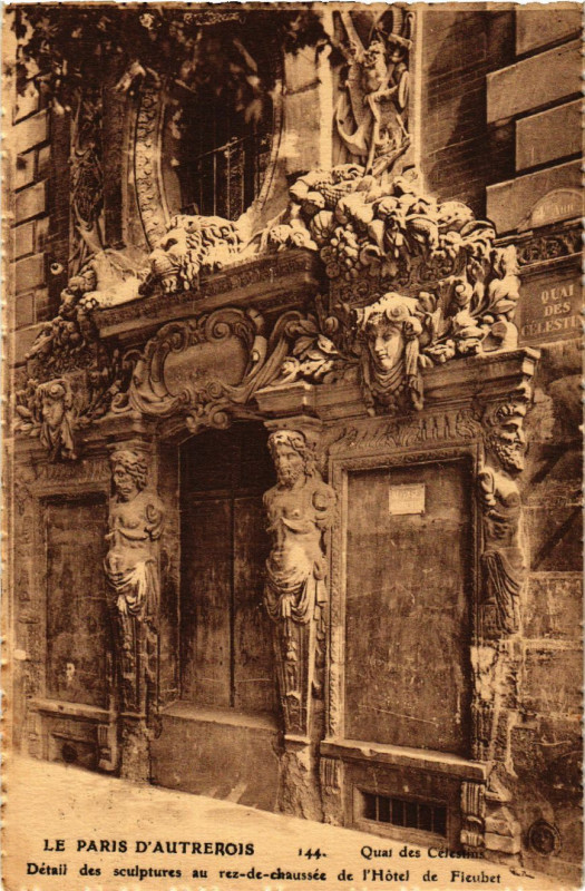 Carte postale ancienne Paris d'autrefois 4e Quai des Celestins. Hotel de Fieubert à Paris 4e
