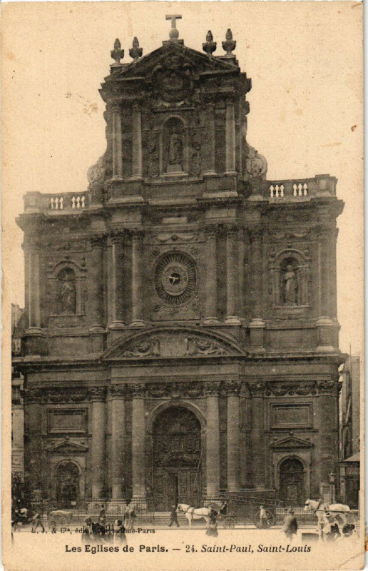Carte postale ancienne Les Eglises de Paris 4e St. Paul, St. Louis. à Paris 4e