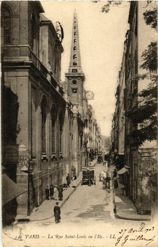 Carte postale ancienne Paris 4e La Rue St. Louis en Ile à Paris 4e