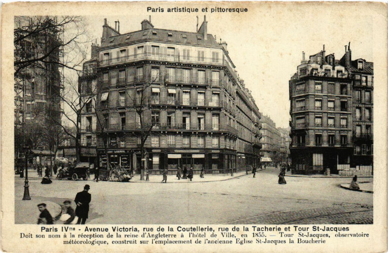 Carte postale ancienne Paris artistique et hist 4e Avenue Victoria rue la Coutellerie