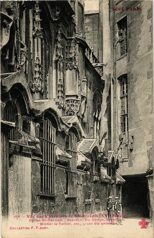 Carte postale ancienne Tout Paris 4e Eglise Saint-Gervais. vu edes Charniers à Paris 4e