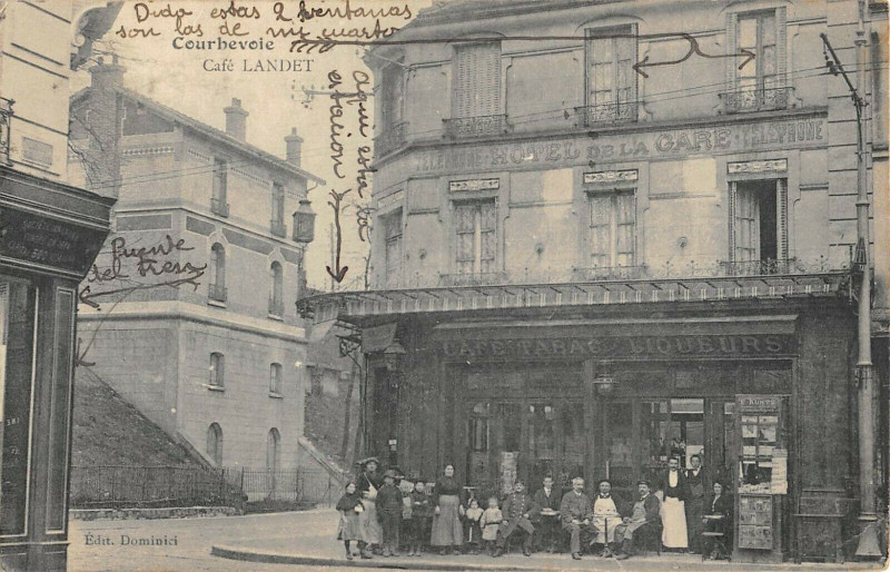 Carte postale ancienne Courbevoie Cafe Landet à Courbevoie