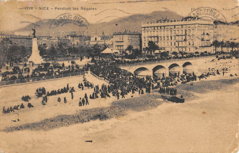 Carte postale ancienne Nice Pendant Les Regates à Nice