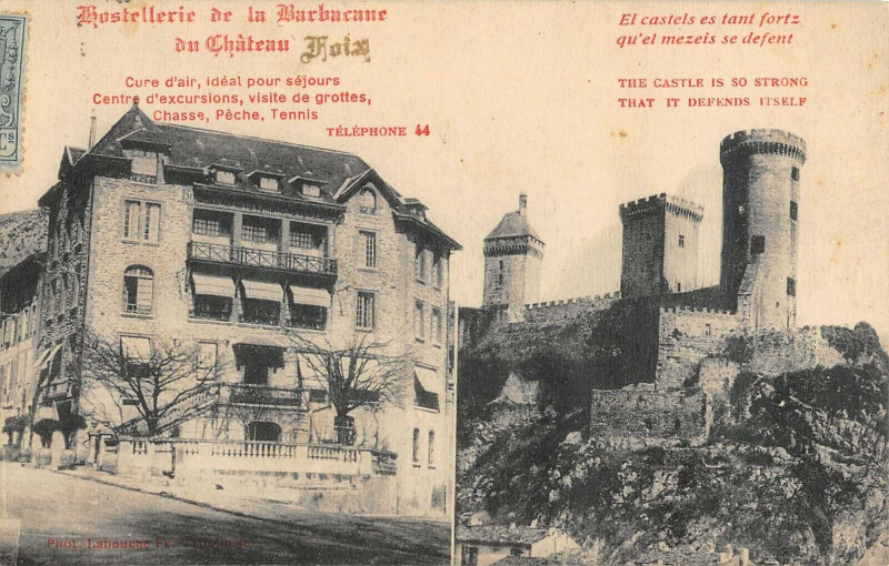 Carte postale ancienne Foix Hostellerie De La Barbacane Du Chateau De Foix à Foix