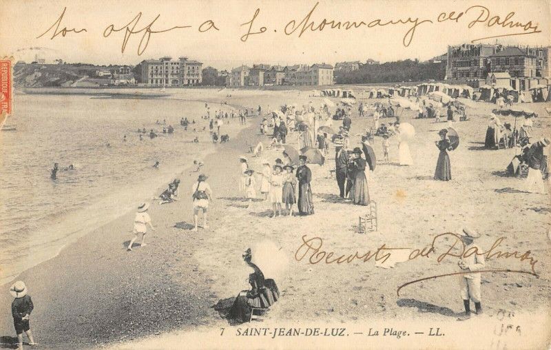 Carte postale ancienne Saint Jean De Luz La Plage à Saint-Jean-de-Luz