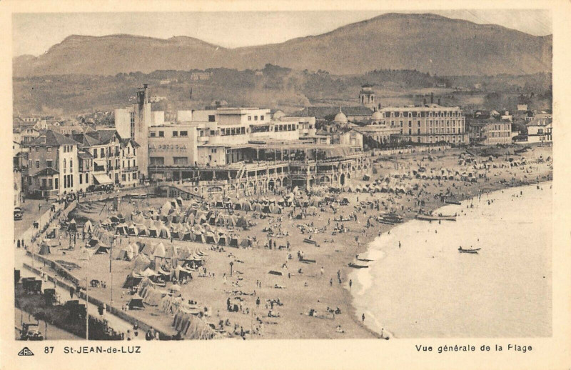 Carte postale ancienne Saint Jean De Luz Vue Generale De La Plage à Saint-Jean-de-Luz