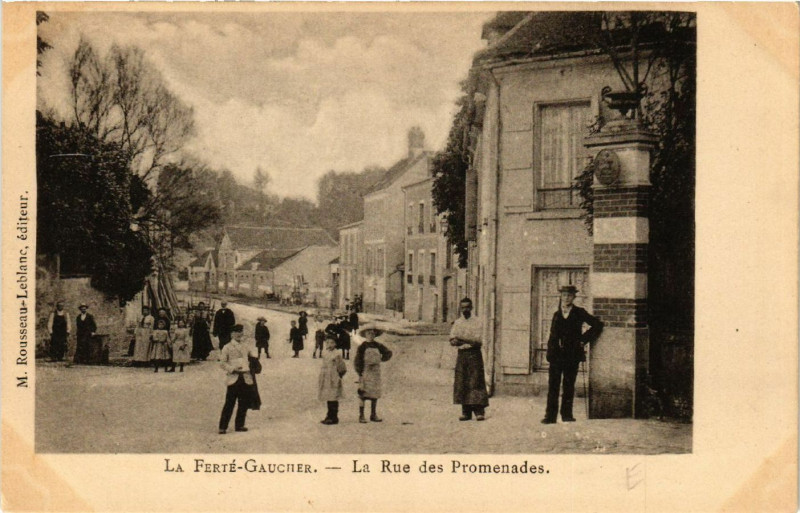 Carte postale ancienne La Ferte-Gaucher - La rue des Promenades à La Ferté-Gaucher
