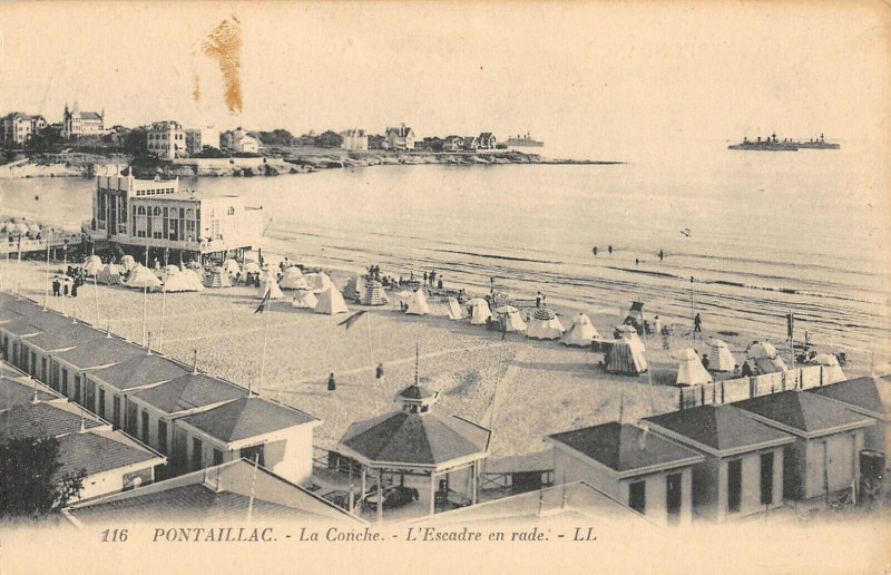 Carte postale ancienne Pontaillac La Conche L'Escadre En Rade