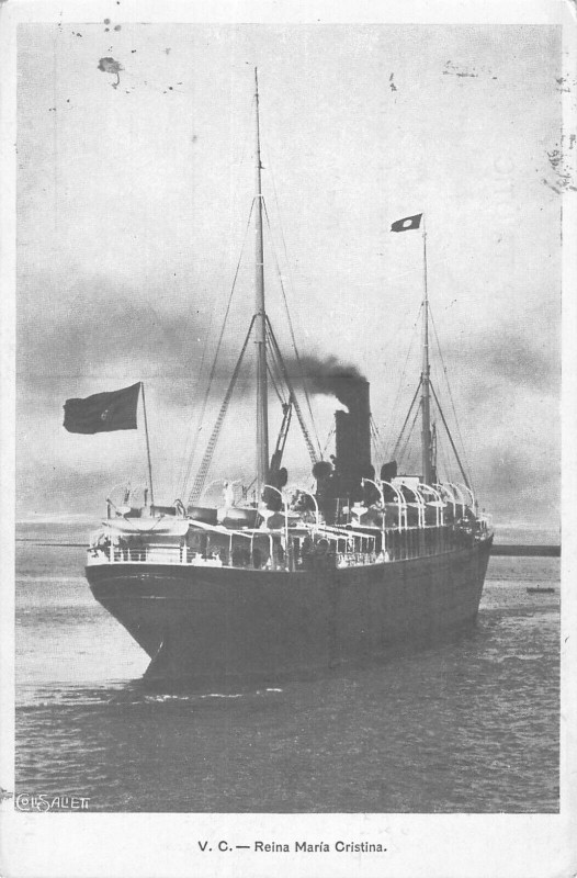 Carte postale ancienne Marine Paquebot Espagne V.c.reina Maria Cristina