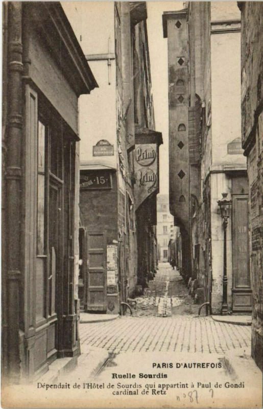Carte postale ancienne Paris 3e ruelle Sourdis à Paris 3e