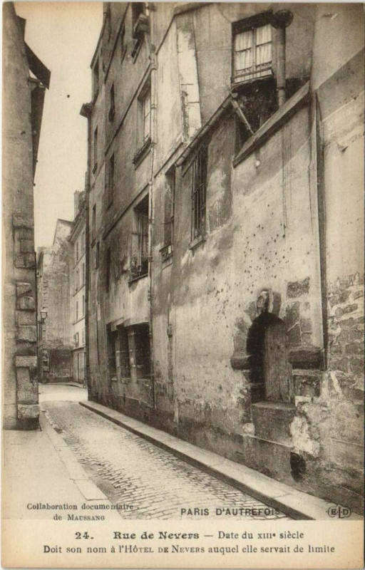 Carte postale ancienne Rue de Nevers - Hôtel de Nevers à Paris 6e
