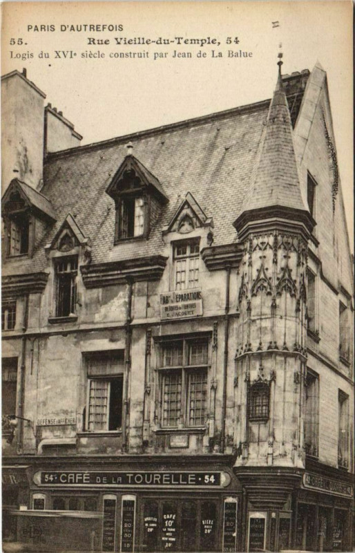 Carte postale ancienne Paris 3e 54, Rue vieille-du-temple Logis à Paris 3e
