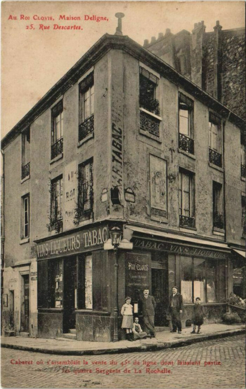 Carte postale ancienne Paris 5e 25, Rue Descartes Au Roi Clovis à Paris 5e