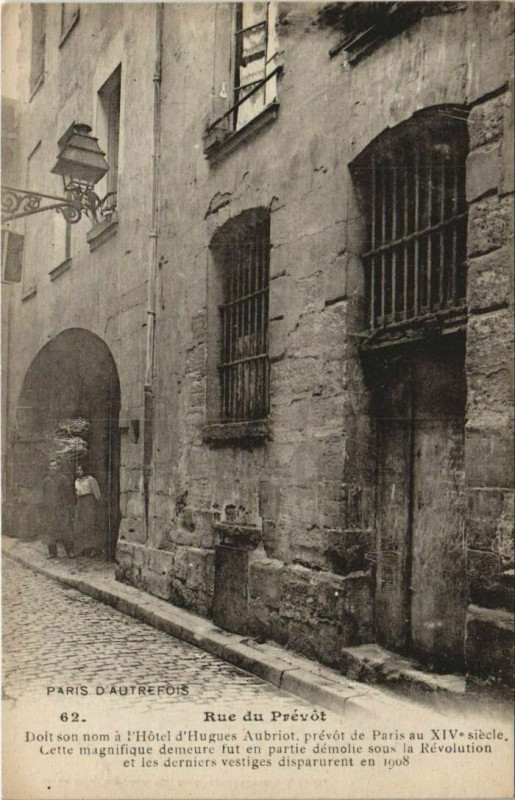 Carte postale ancienne Paris 4e Rue du Prévot à Paris 4e