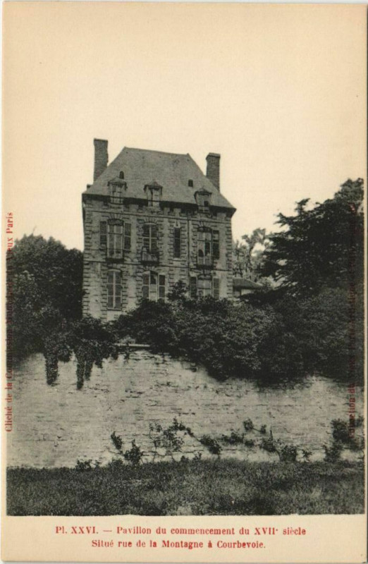 Carte postale ancienne Courbevoie.Rue de la Montagne.Pavillon XVIIe siècle à Courbevoie