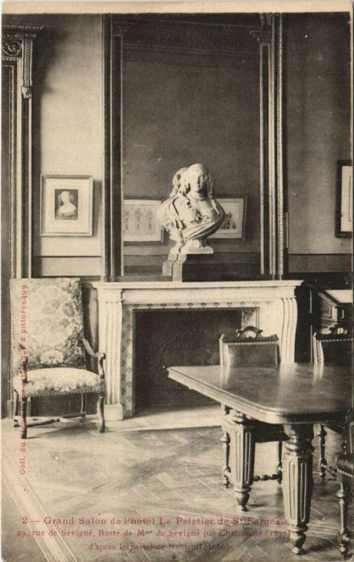 Carte postale ancienne Paris 4e 29, rue de Sévigné hotel Le peletier des Saint-Fargeau à Paris 4e