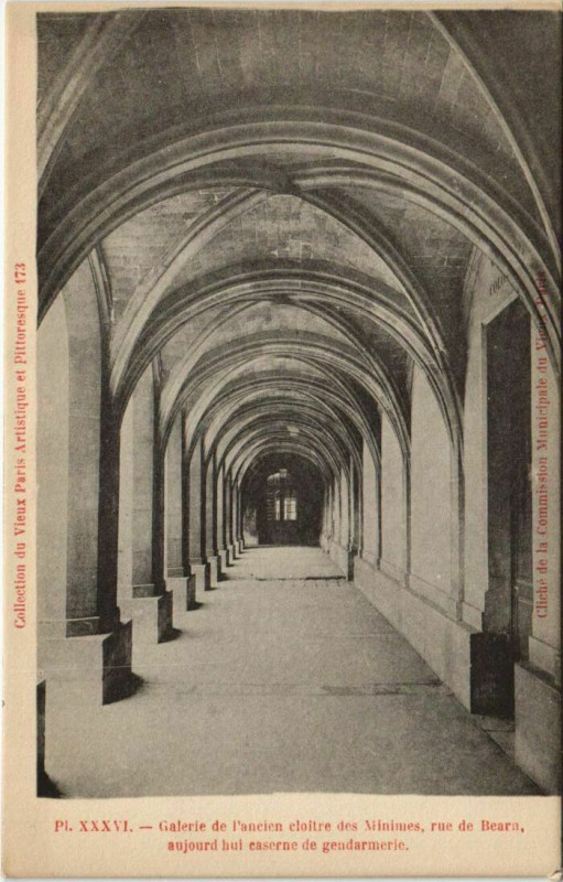 Carte postale ancienne Paris 3e Rue de Béarn Cloitre des Minimes à Paris 3e