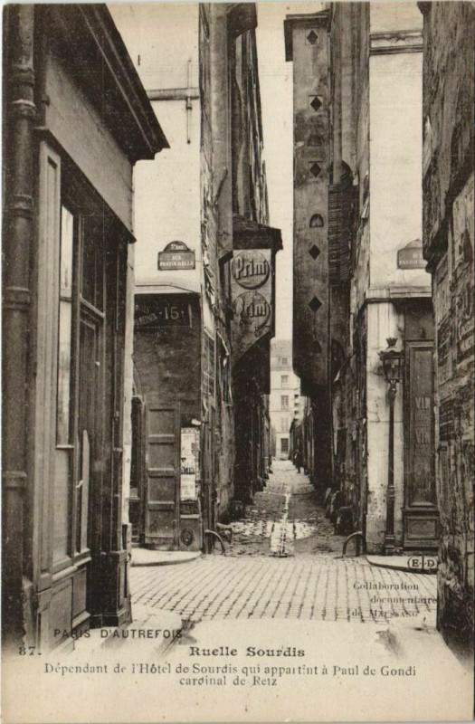 Carte postale ancienne Paris 3e Ruelle Sourdis à Paris 3e