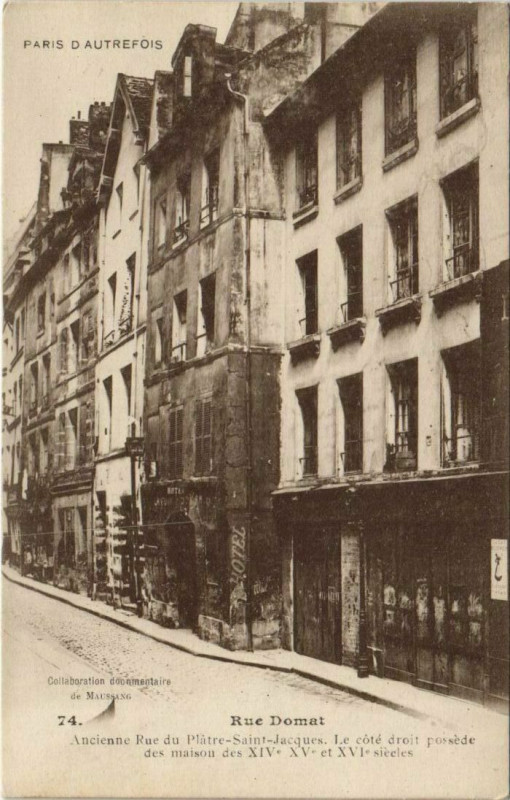 Carte postale ancienne Paris 5e Rue Domat à Paris 5e