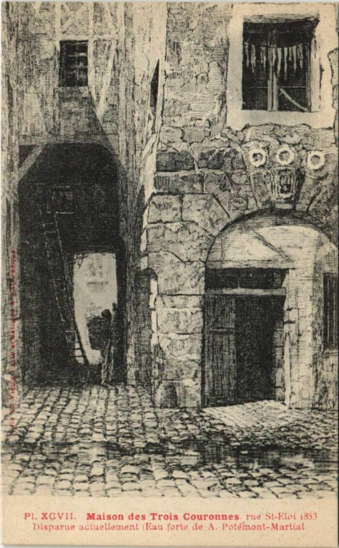 Carte postale ancienne Paris 12e Rue Saint-Eloi Maison des 3 Couronnes à Paris 12e