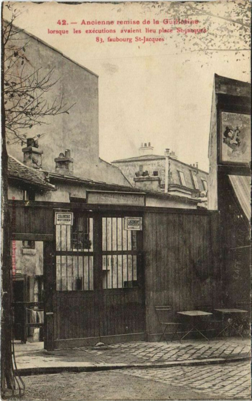 Carte postale ancienne Ancienne remise de la Guillotine - faubourg Saint-Jacques à Paris 14e