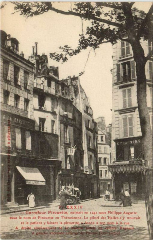 Carte postale ancienne Carrefour Pirouette à Paris 1er
