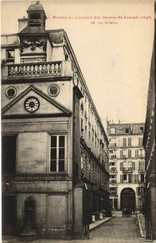 Carte postale ancienne Paris 11e 28, rue Sedaine Couvent des Dames Saint-Joseph à Paris 11e
