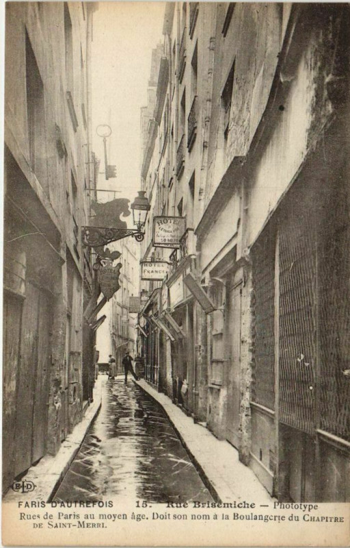 Carte postale ancienne Paris 4e Rue brisemiche à Paris 4e