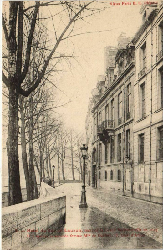 Carte postale ancienne Paris 4e 17, Quai d'Anjou Hotel du duc de luazun à Paris 4e