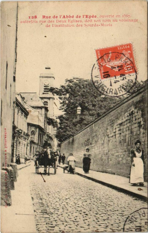 Carte postale ancienne Paris 5e Rue de l'Abbé de l'Epée à Paris 5e
