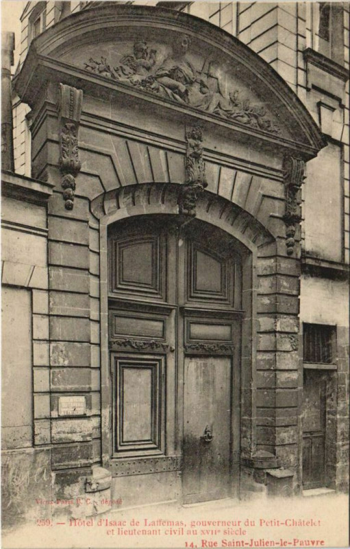 Carte postale ancienne Paris 5e 14, rue Saint-julien-le-Pauvre hotel Laffemas à Paris 5e