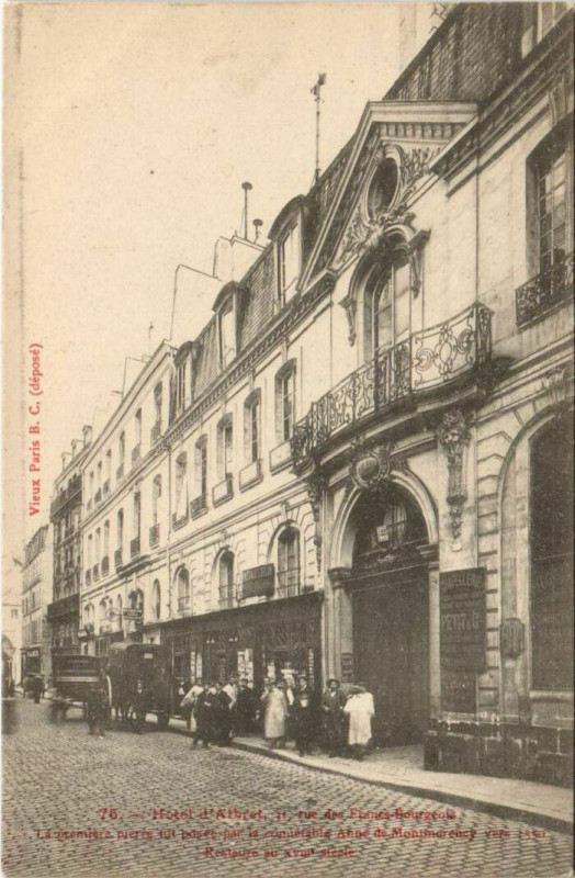 Carte postale ancienne Paris 4e 31, rue des Francs-bourgeois hotel Albret à Paris 4e