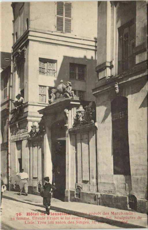 Carte postale ancienne Paris 3e 52, Rue de Sévigné Hotel de Flesselles à Paris 3e