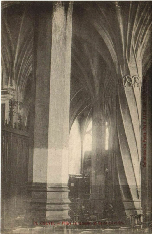 Carte postale ancienne Paris 5e Eglise de Saint-Séverine Pilliers à Paris 5e