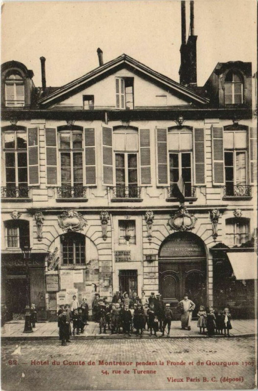 Carte postale ancienne Paris 3e 54, Rue de Turenne Hotel du Comte de Montrésor à Paris 3e