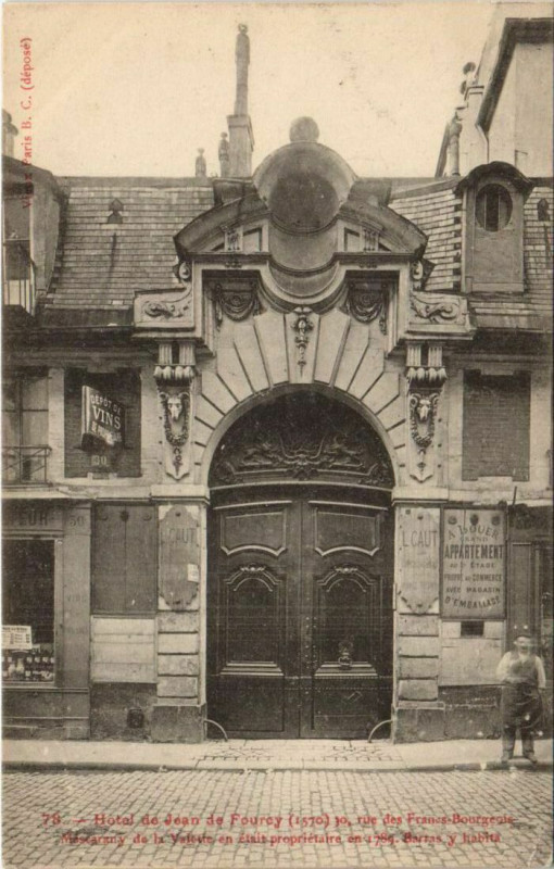 Carte postale ancienne Paris 4e 30, rue des Francs-Bourgeois Hotel de jean de Fourcy à Paris 4e