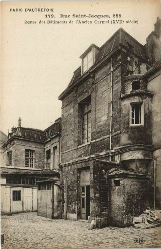 Carte postale ancienne Paris 5e 282, rue Saint-jacques Ancien Carmel à Paris 5e