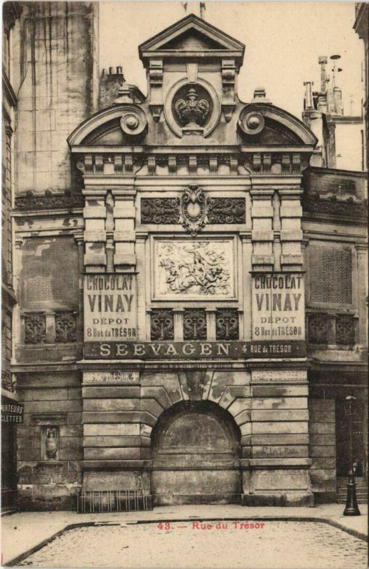 Carte postale ancienne Paris 4e Rue du Trésor à Paris 4e