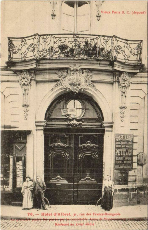 Carte postale ancienne Paris 4e 31, rue des Francs-bourgeois Hotel d'Albret à Paris 4e