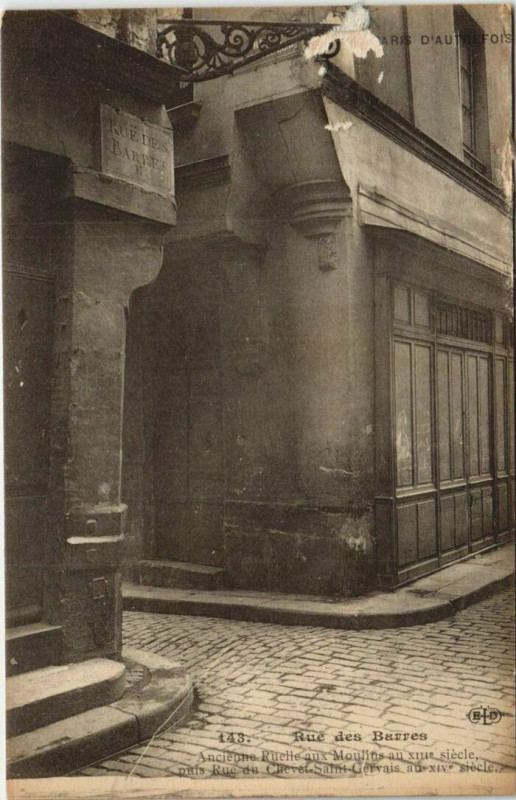 Carte postale ancienne Paris 4e Rue des Barres à Paris 4e