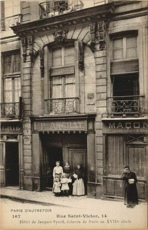 Carte postale ancienne Paris 5e 14, rue Saint-Victor hotel de Jacques Pyard à Paris 5e