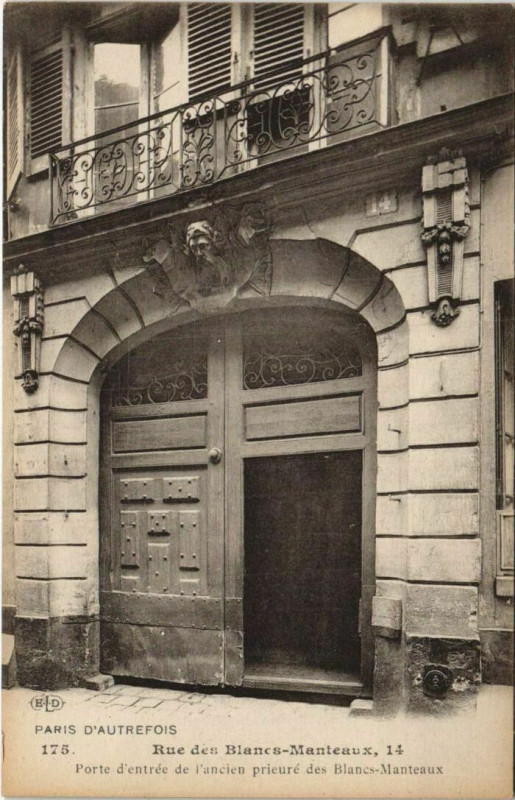 Carte postale ancienne Paris 4e 14, rue des Blancs-manteaux à Paris 4e