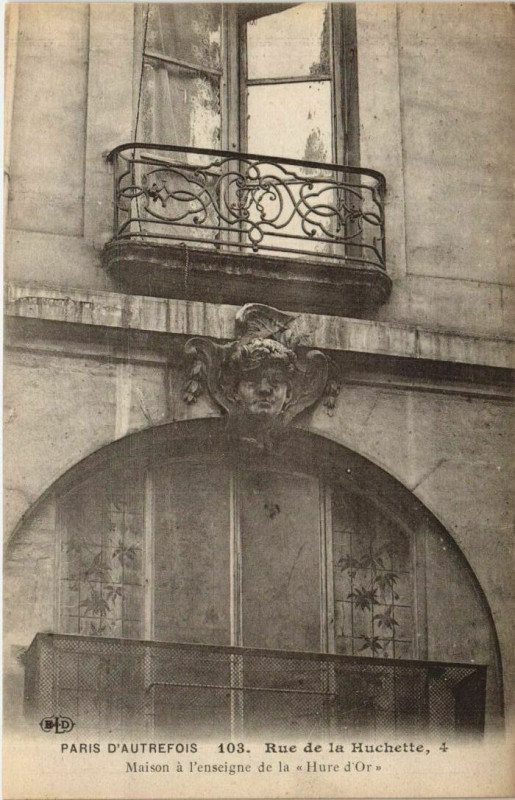 Carte postale ancienne Paris 5e 4, rue de la Huchette Hure d'Or à Paris 5e