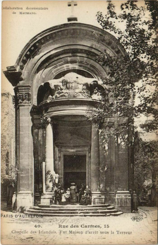 Carte postale ancienne Paris 5e 15, Rue des Carmes Chapelle des irlandais à Paris 5e