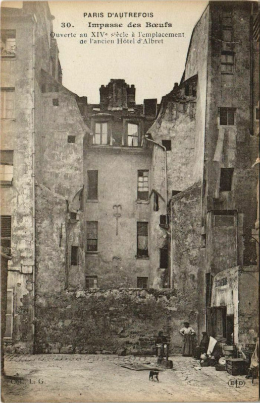 Carte postale ancienne Paris 5e Impasse des Boeufs à Paris 5e