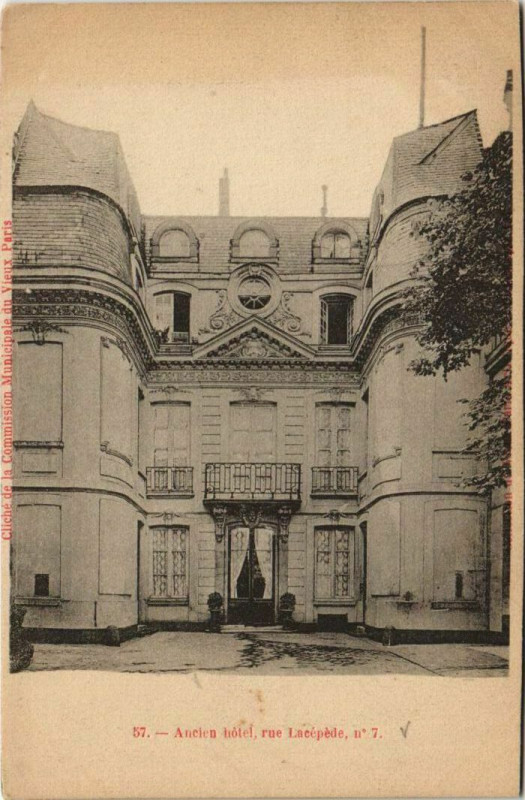 Carte postale ancienne Paris 5e 7, rue lacepede Ancien hotel à Paris 5e