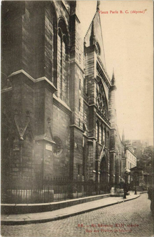 Carte postale ancienne Paris 5e rue des Pretres-Saint-Séverin à Paris 5e