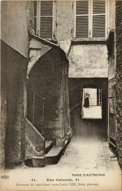 Carte postale ancienne Paris 5e 41, Rue galande à Paris 5e
