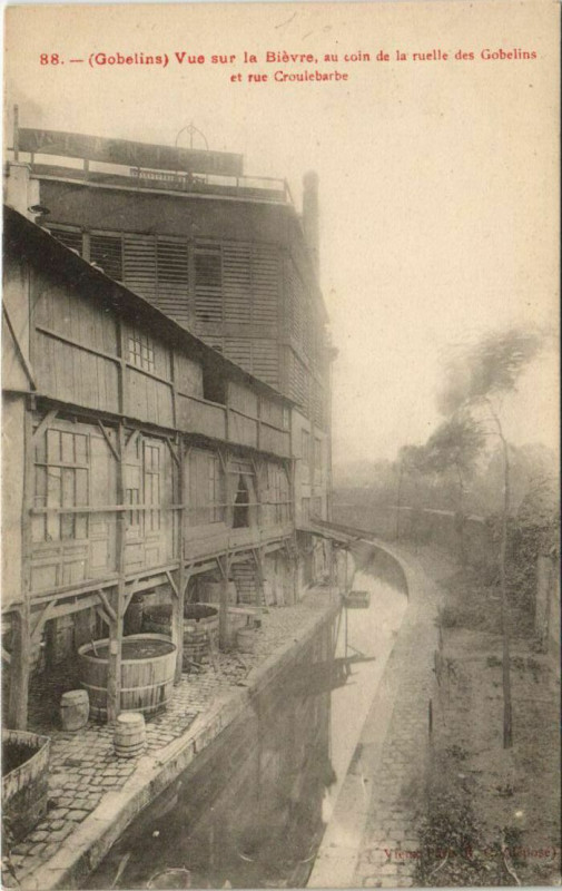 Carte postale ancienne Paris 13e Rue Croulebarbe ruelles des Gobelins à Paris 13e