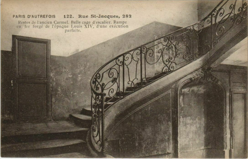 Carte postale ancienne Paris 5e 282, Rue Saint-jacques Anvien Carmel à Paris 5e